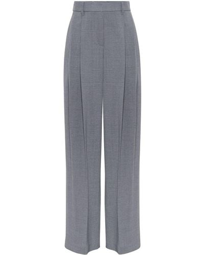 Brunello Cucinelli Wide-leg Wool Pants - Gray