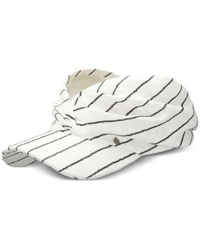 Maison Michel Nicky Sequin-embellished Visor Hat - White