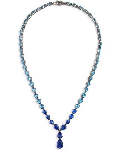 Anabela Chan Collar Nova en oro negro de 18 ct con gemas - Azul