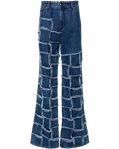ANDERSSON BELL New Patchwork Mid-rise Wide-leg Jeans - Blue
