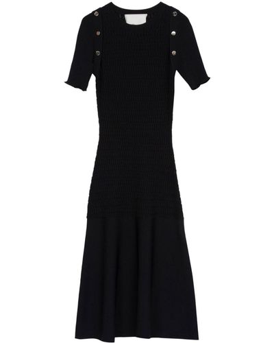 3.1 Phillip Lim Honeycomb-knit Flared Midi Dress - Black
