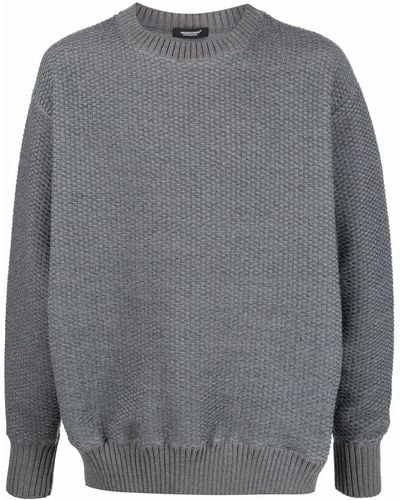 Undercover Ribbed Crew-neck Sweater - Gray