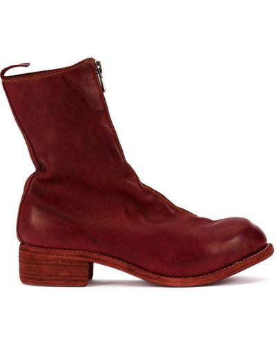 Guidi Zip-up Ankle Boots - Red