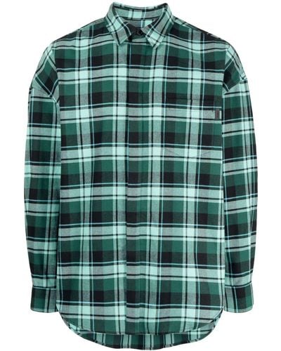Juun.J Check-pattern Cotton Shirt - Green