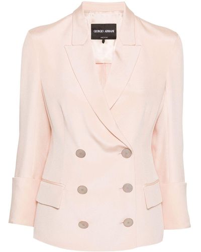 Giorgio Armani Blazer Met Dubbele Rij Knopen - Roze