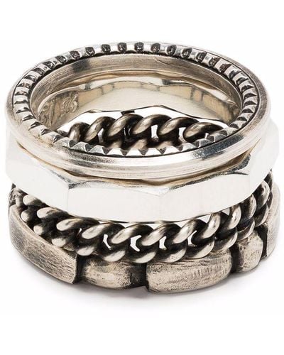 Werkstatt:münchen Multi Stacked Ring - Grey