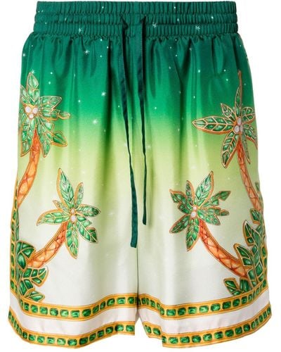 Casablanca Joyaux D'afrique Silk Shorts - Green