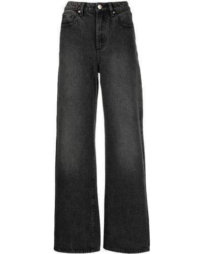 Armani Exchange High-waist Wide-leg Jeans - Black