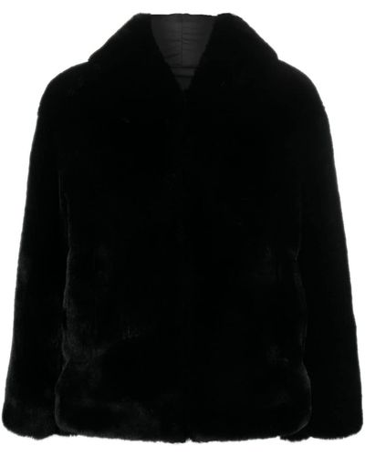 Claudie Pierlot Faux-fur Hooded Jacket - Black