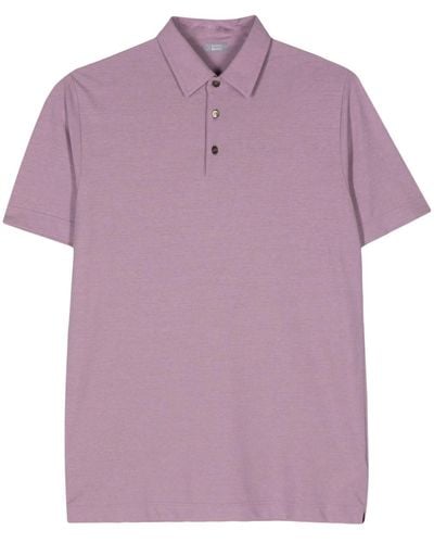 Zanone Tonal-stitching Polo Shirt - Purple