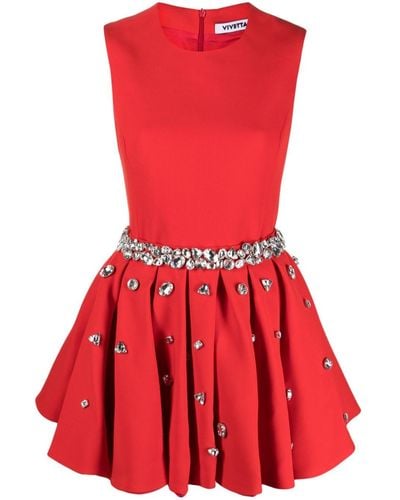 Vivetta Minikleid mit Kristallen - Rot