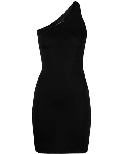 Louisa Ballou Asymmetric Shoulder Minidress - Black