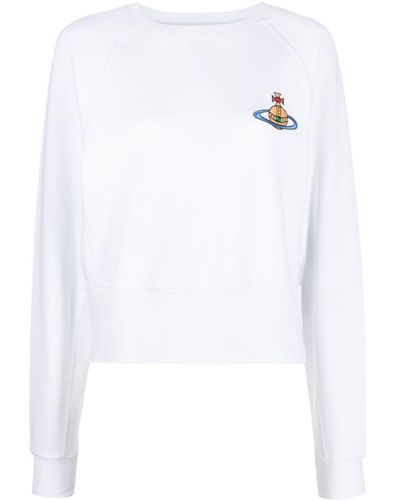 Vivienne Westwood Sweatshirt mit Logo-Stickerei - Weiß