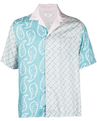 Rhude Bandana-Print Short-Sleeved Shirt - Blue