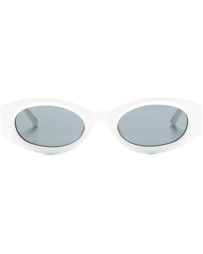 Linda Farrow X The Attico Berta Round-frame Sunglasses - Blue