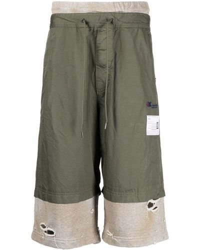 Maison Mihara Yasuhiro Layered Drawstring Shorts - Green