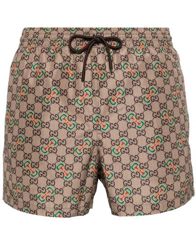 Gucci GG-canvas Swim Shorts - Gray