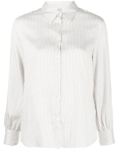 Peserico Hemd mit gespreiztem Kragen - Weiß