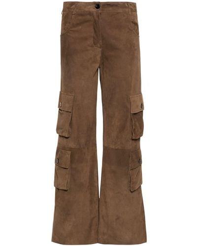 Giorgio Brato Wide-leg Leather Trousers - Brown