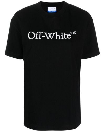 Off-White c/o Virgil Abloh Bookish Logo-print Cotton T-shirt - Black