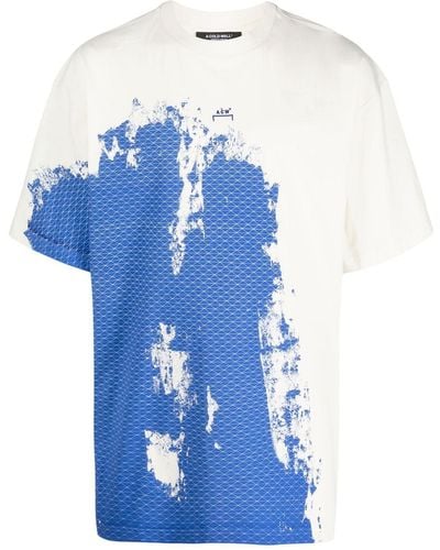 A_COLD_WALL* T-shirt à imprimé abstrait - Bleu