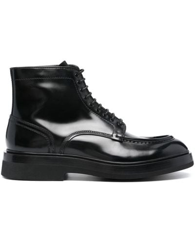 Santoni Patent-leather Boots - Black