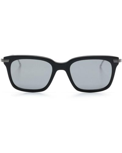 Thom Browne Sonnenbrille mit eckigem Gestell - Grau