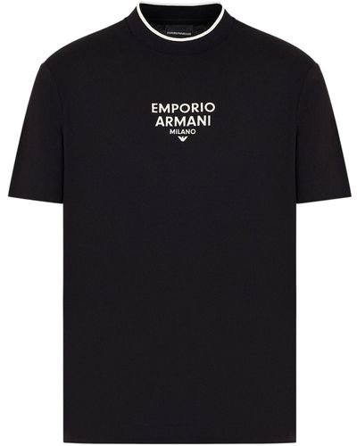 Emporio Armani T-Shirt mit Logo-Print - Schwarz