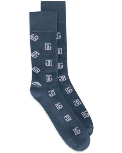 Dolce & Gabbana Sokken Met Dg Monogram Jacquard - Blauw