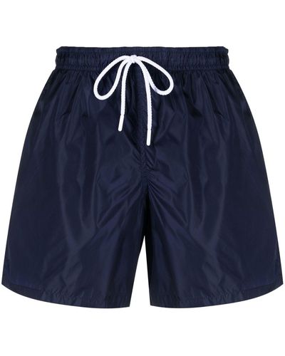 Fay Striped-edge Drawstring-waist Swim Shorts - Blue