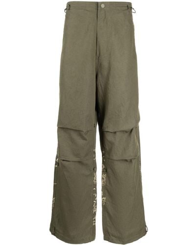 Maharishi Pantalones rectos con cintura elástica - Verde