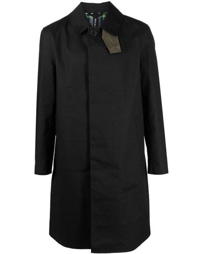 Mackintosh Long-sleeve Button-up Trench Coat - Black
