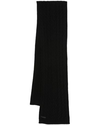 Billionaire Cable-knit Wool-blend Scarf - Black