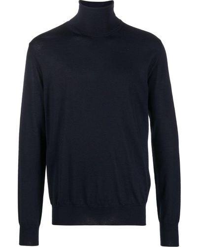Jil Sander Roll-neck Merino Wool Sweater - Blue