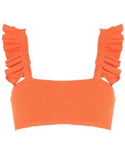 Clube Bossa Top de bikini Zarbo con cuello cuadrado - Naranja