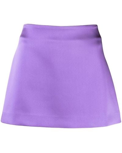 P.A.R.O.S.H. Satin-finish A-line Miniskirt - Purple