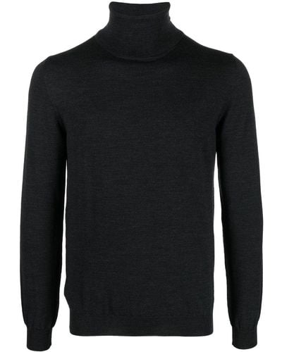 Zanone Roll Neck Sweater - Black