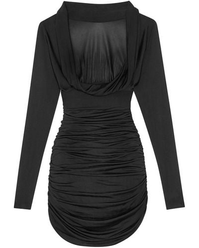 Saint Laurent サンローラン シャーリング ドレス - ブラック