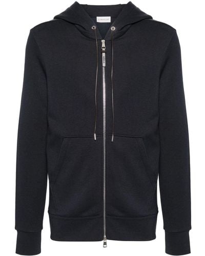 Moncler Logo-appliqué Zipped Hoodie - Black