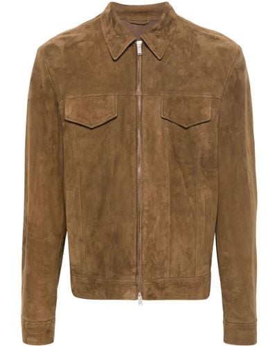 Lardini Suede Shirt Jacket - Brown