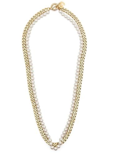 Sacai Halskette mit Perlen - Mettallic