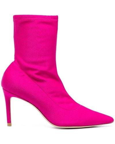Stuart Weitzman 90mm Sock-style Boots - Pink