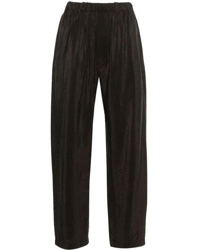 Lemaire Silk Blend Tapered-leg Trousers - Black