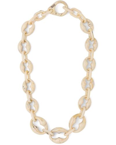 Prada Collar de cadena de cristal acrílico - Blanco
