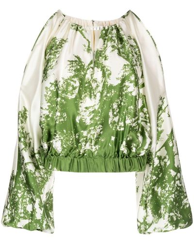 Silvia Tcherassi Blouse Met Print - Groen