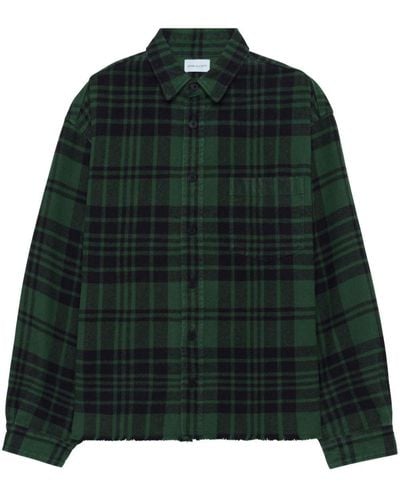 John Elliott Hemi Alpine-check Cotton Flannel Shirt - Green