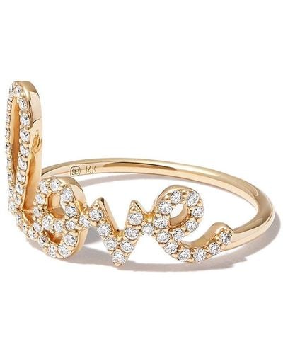 Sydney Evan Anello Love in oro giallo 14kt e diamanti - Metallizzato