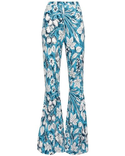 Diane von Furstenberg Brooklyn Floral-print Flared Pants - Blue