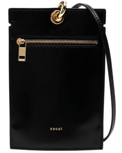 Sacai Mini Leather Mobile Bag - Black