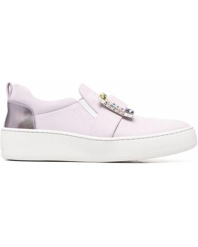 Sergio Rossi Crystal-embellished Trainers - Pink
